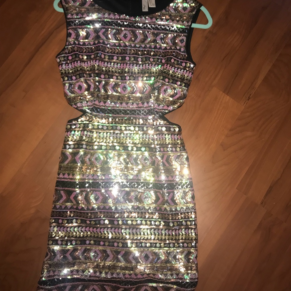 Beautiful sequin dress tribal pattern